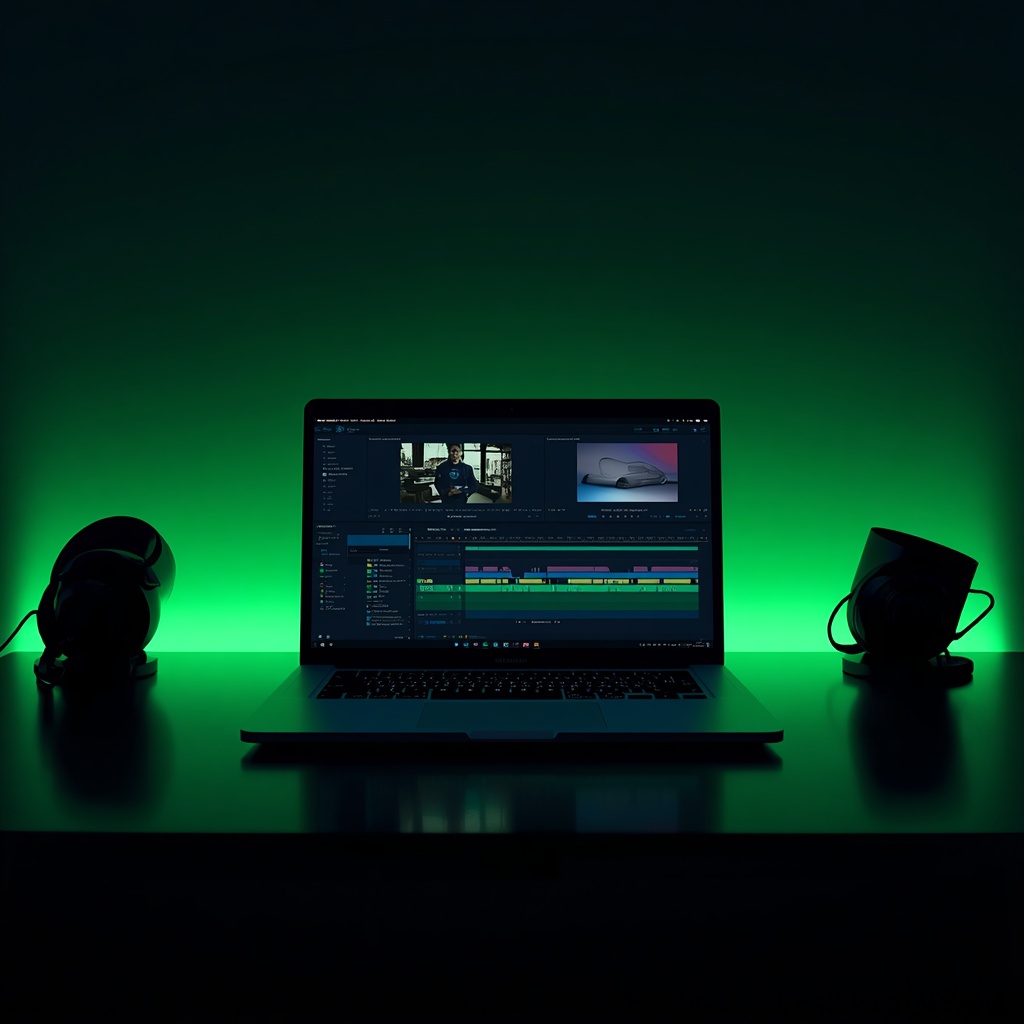 lucid-origin_Modern_creative_editing_workspace_with_sleek_laptop_displaying_professional_vide-0